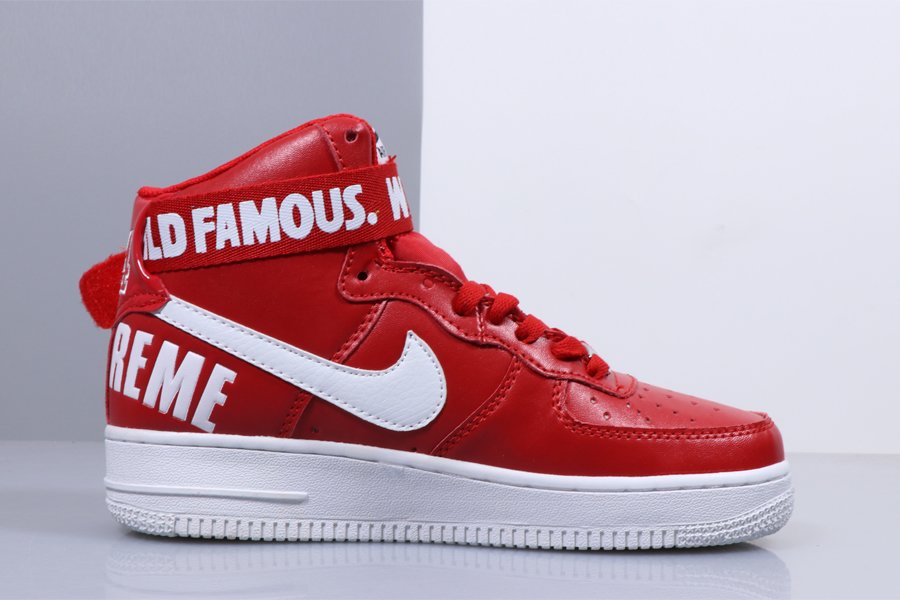 Nike Air Force 1 High Supreme SP “World Famous” Varsity Red-White ...