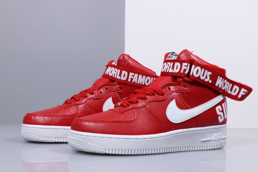 Nike Air Force 1 High Supreme SP “World Famous” Varsity Red-White ...