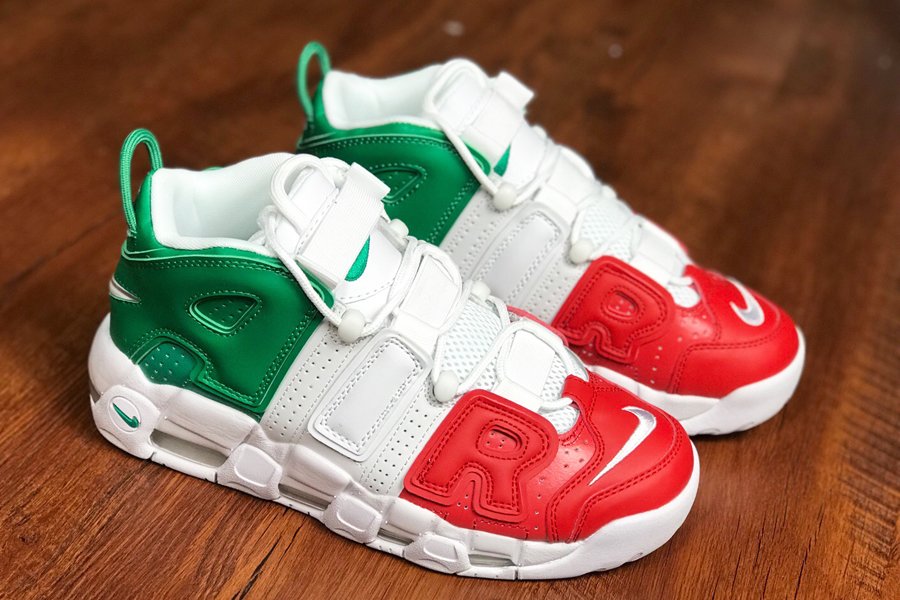 material paralelo detrás Nike Air More Uptempo '96 Italy QS University Red/Lucid Green-White -  FavSole.com