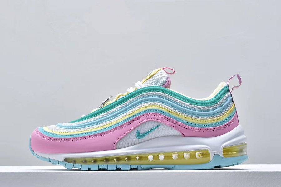 Nike WMNS Air Max 97 Have A Nike Day Pink White Yellow Green On Sale