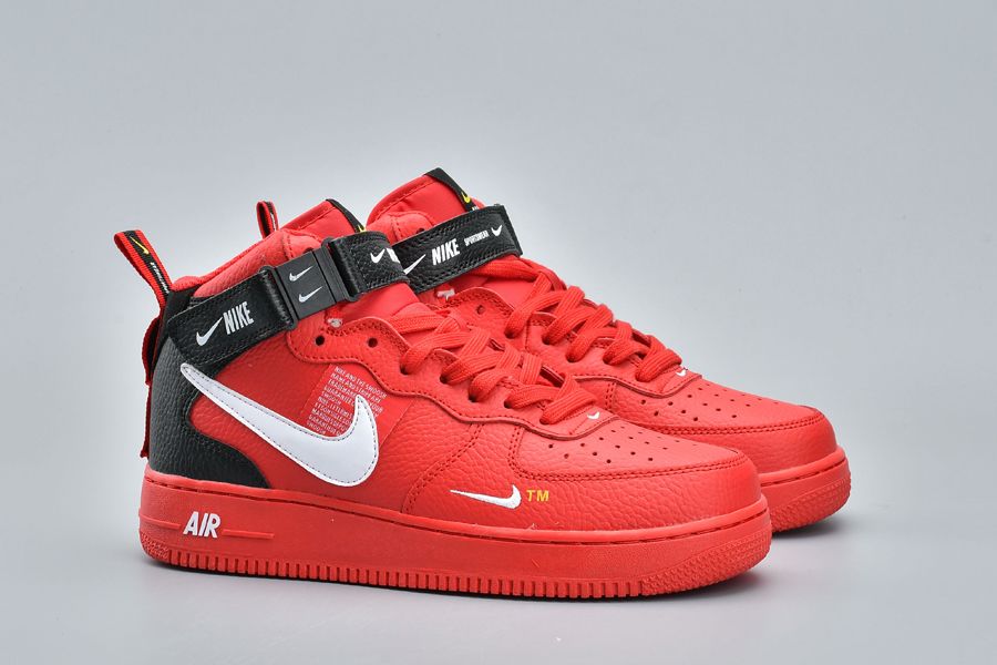 Nike Air Force 1 Mid Utility Red Black - FavSole.com
