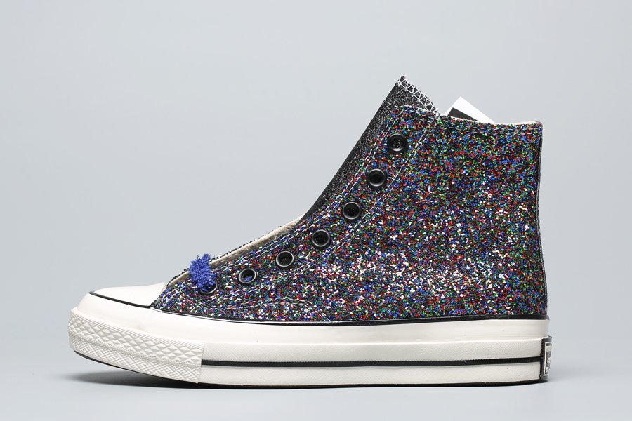 Converse All Star Sparkly Glitter Black Hi-Top Sneakers New - FavSole.com
