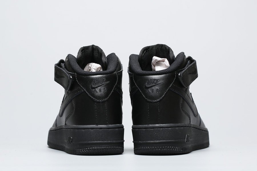 Nike Air Force 1 Mid ’07 LE Triple Black Casual Shoes - FavSole.com