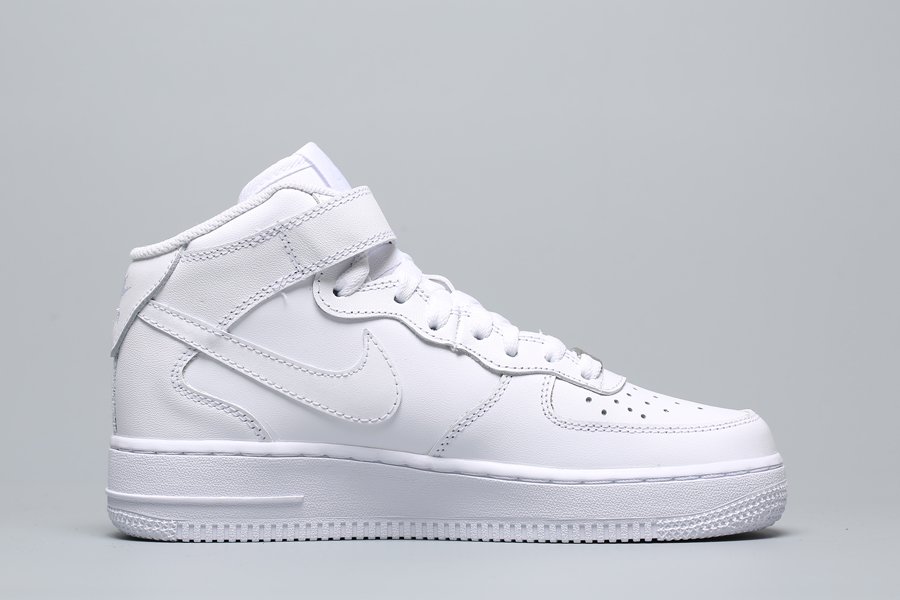 Nike Air Force 1 Mid ’07 Leather “Triple White” - FavSole.com