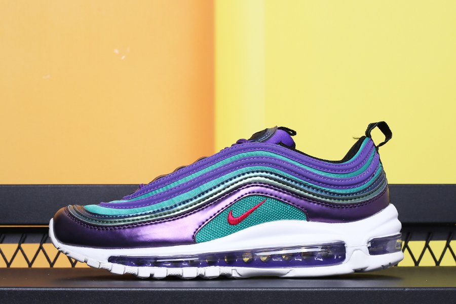 Nike Air Max 97 GS Iridescent Court Purple Neptune Blue-Black-Rush Pink For Sale