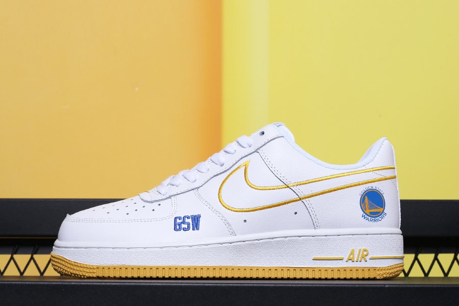 Nike Air Force '07 TXT “Golden State Warriors” White Yellow Blue - FavSole.com