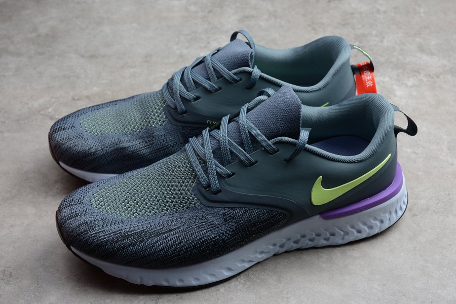 Nike Odyssey React 2 Flyknit Hydrogen Blue Lime Blast Running Shoes ...