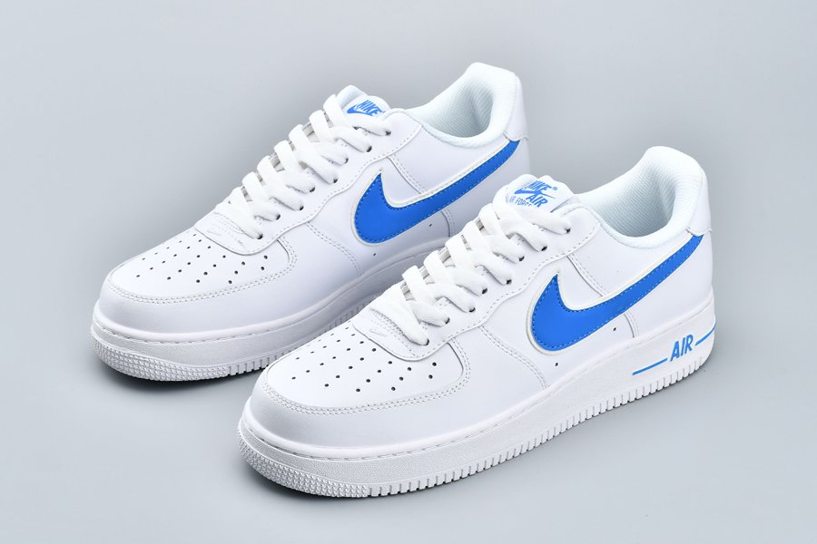 Nike Air Force 1 ’07 3 In White and University Blue - FavSole.com