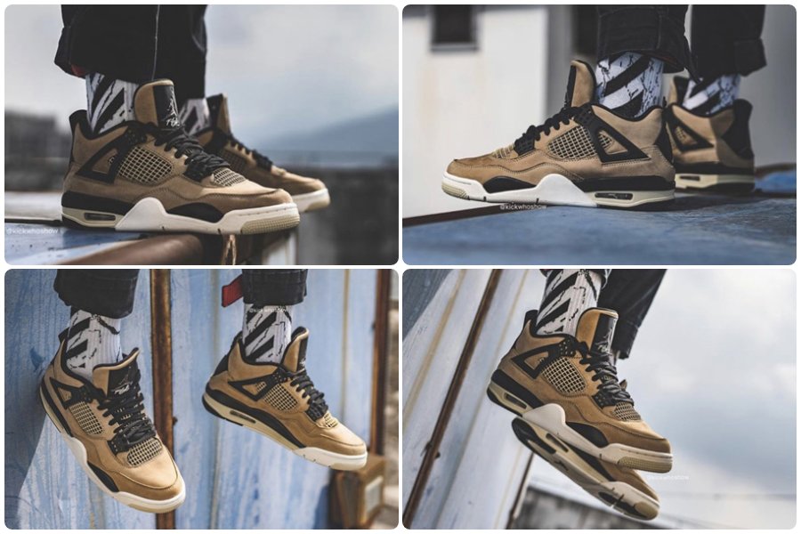 jordan 4 mushroom on feet