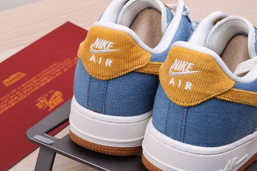 Levi’s x Nike By You Air Force 1 Low Denim Blue Yellow Gum - FavSole.com