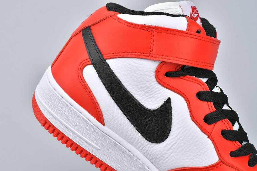 Nike Air Force 1 Mid Backwards Swoosh White Red Black - FavSole.com