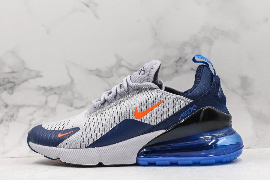 Nike Air Max 270 Wolf Grey Midnight Navy-Total Orange For Sale