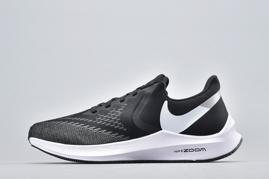 Nike Air Zoom Winflo 6 Black White-Dark Grey-Mtlc Platinum For Sale