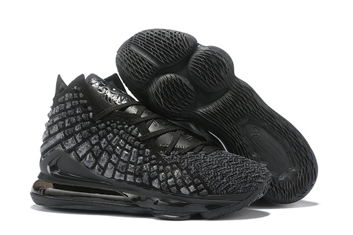 New Knitposite Nike Lebron 17 Triple Black On Sale