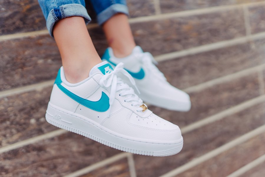 air force 1 07 white teal nebula metallic gold