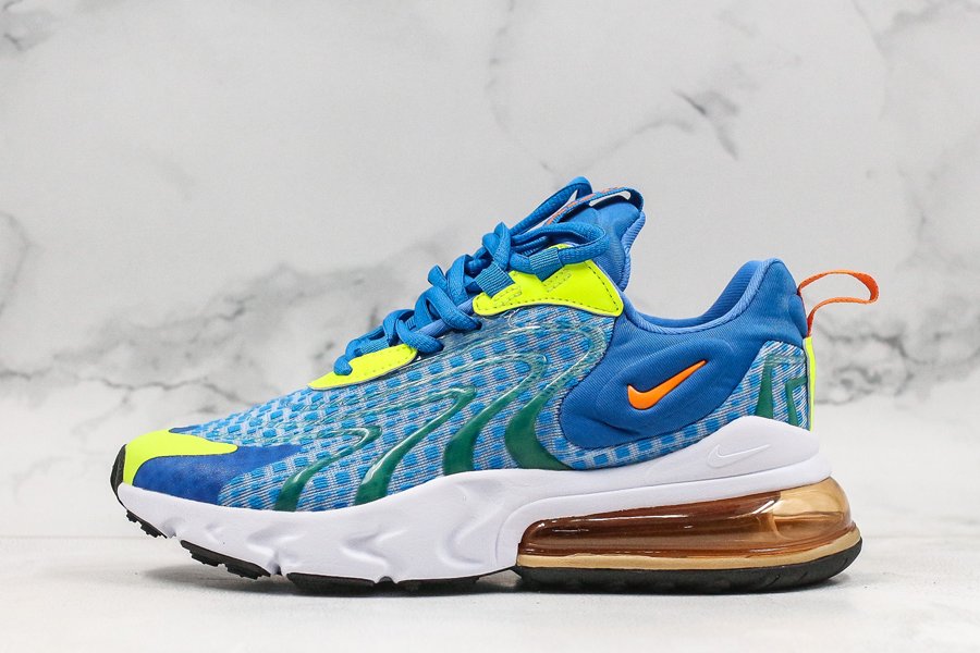 Nike Air Max 270 React ENG V3 Royal Blue White Yellow For Sale