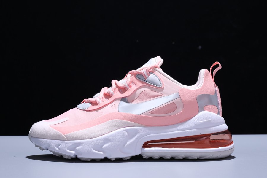Womens Nike Air Max 270 React Bleached Coral Echo Pink-White For Sale