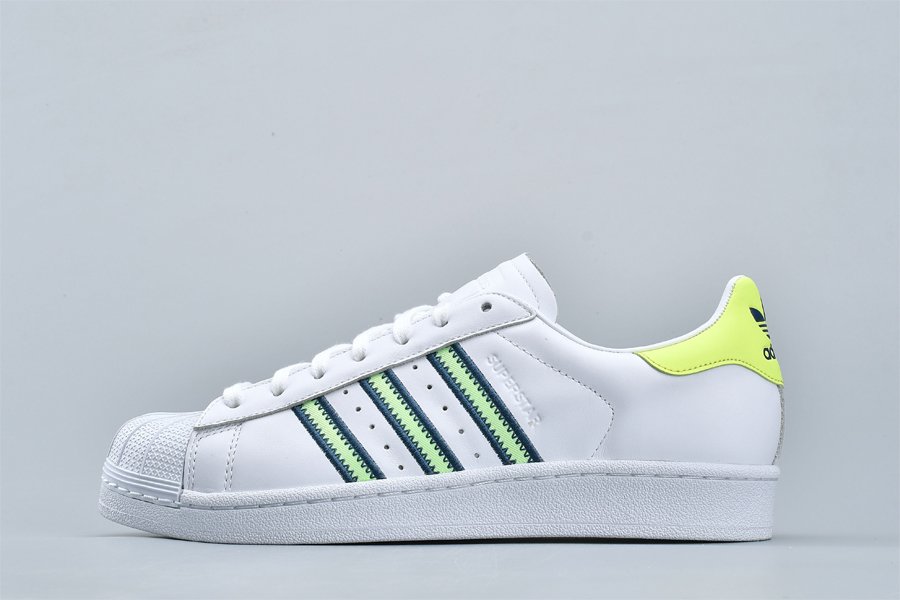 adidas Originals Superstar White Volt Low-Top Athletic Shoes For Sale