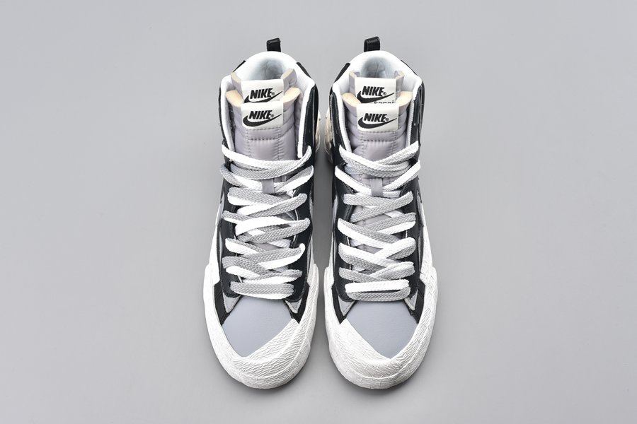 sacai x Nike Blazer Mid Black Wolf Grey BV0072-002 Top