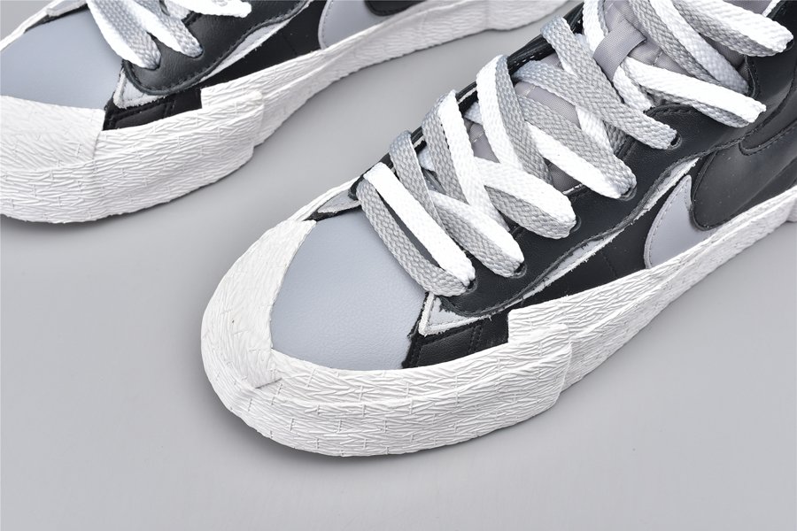 sacai x Nike Blazer Mid Black Wolf Grey BV0072-002 Toe