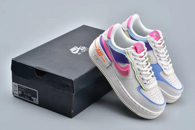 Double-Layered Nike Air Force 1 “Shadow” Double Swoosh Sail Pink Purple ...