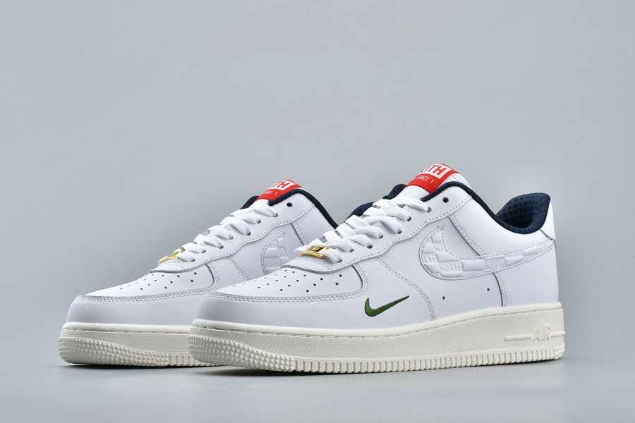 2020 Kith x Nike Air Force 1 Low White/University Red-Obsidian ...
