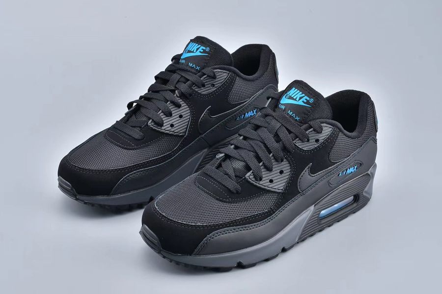 Nike Air Max 90 Essential Black/Imperial Blue-Dark Grey - FavSole.com
