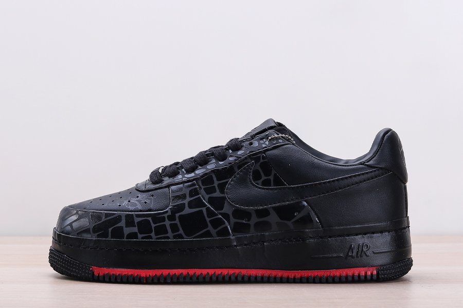 Nike Air Force 1 Low Rosies Dry Goods Black Red 316077-001 For Sale