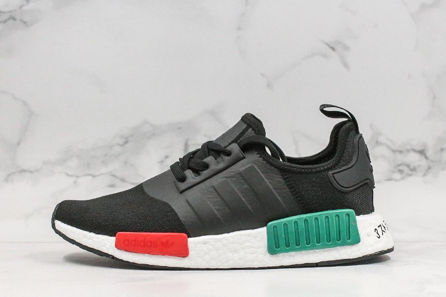 adidas NMD R1 Core Black Glory Green-Lush Red EF4260 For Sale