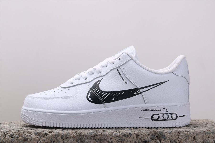2020 Nike Air Force 1 Low Sketch Pack White Black CW7581-101 To Buy