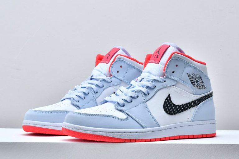 air jordan 1 mid half blue polka dot swoosh