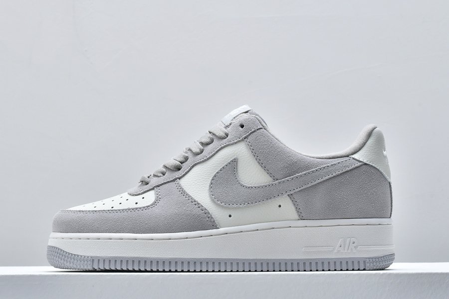 Nike Air Force 1 Low White Light Smoke Grey Suede Pas Cher