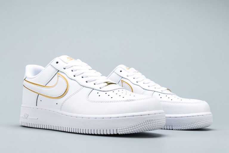 asos nike air force gold and white
