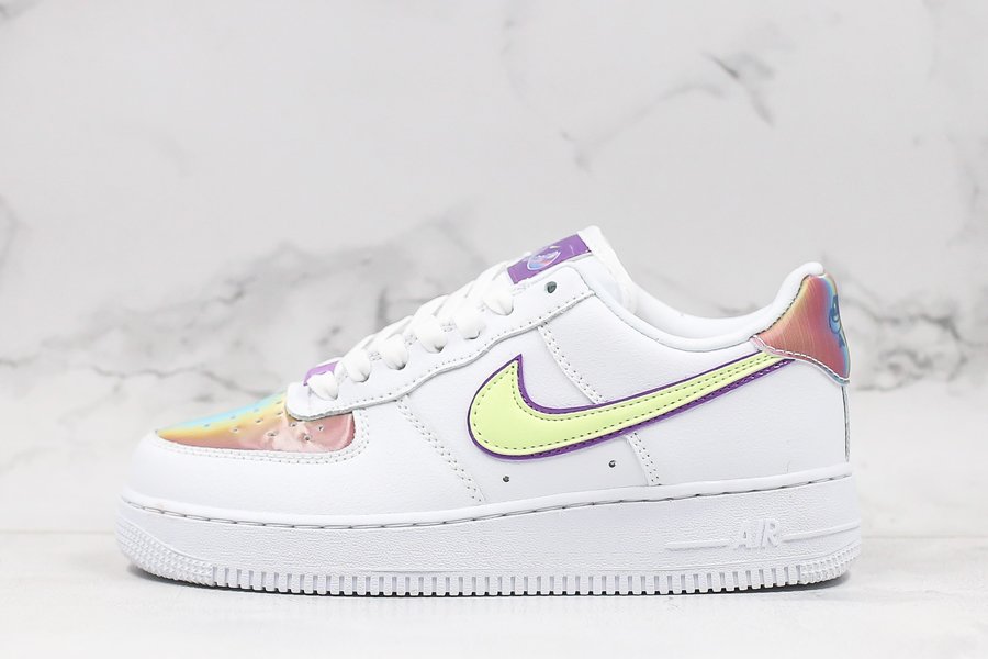 2020 Nike Air Force Low Easter White Barely Volt-Hyper Blue For Sale