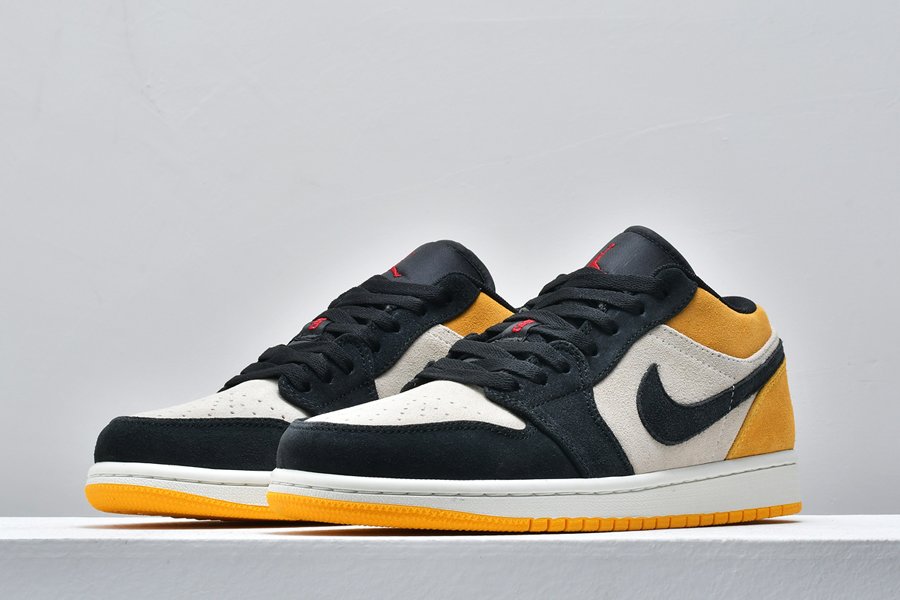Air Jordan 1 Low Sail University Gold-Black 553558-127 -3