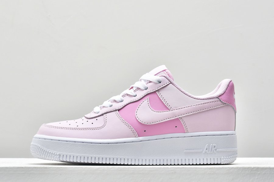 Buy Grade School Size Nike Air Force 1 Low Pink Foam White-Pink Rise