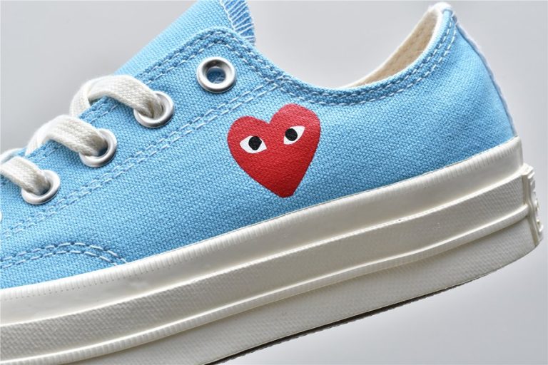 CDG PLAY x Converse Chuck Taylor All-Star 70s Low Bright Blue - FavSole.com