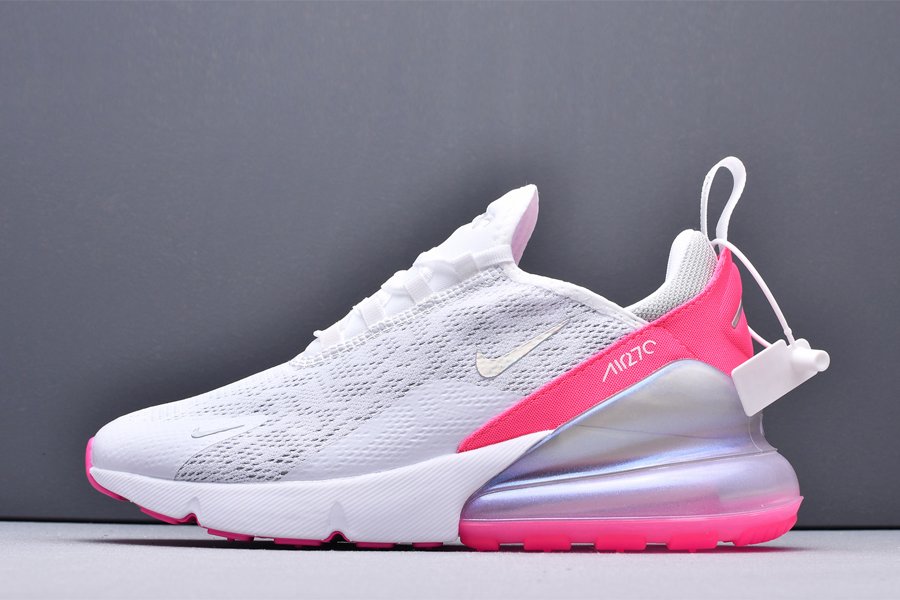 Ladies Nike Air Max 270 White Hot Pink With Iridescent Swoosh Sale