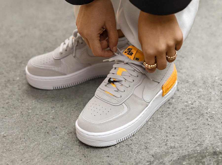 nike air force 1 shadow beige white orange