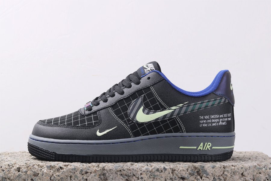 Air Force 1 Low Future Swoosh Black Cool Grey Vapor Green Racer Blue For Sale