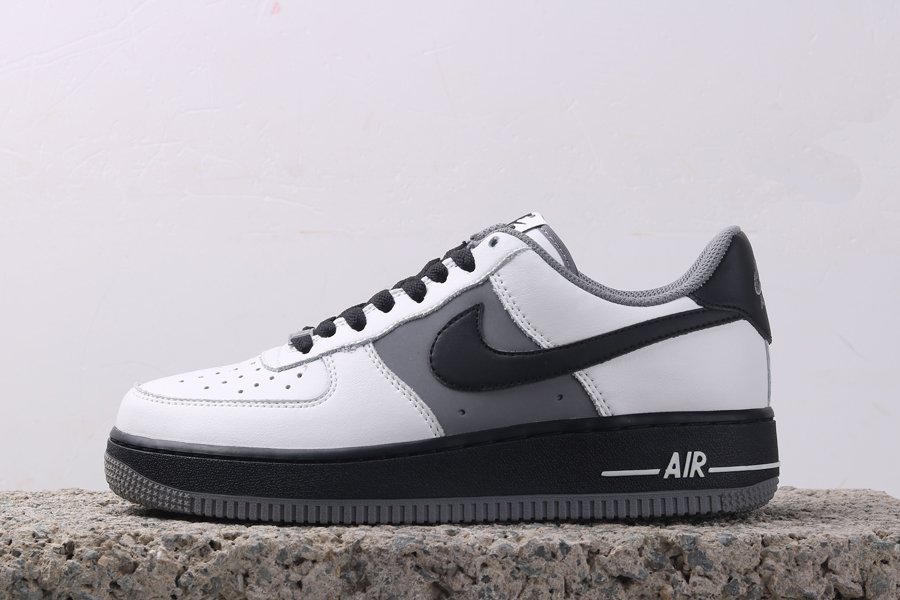 Cheap Sale Low-top Nike Air Force 1 White Black Grey Online