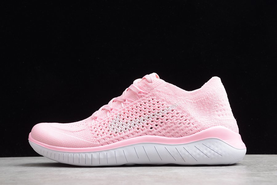Nike Womens Free RN Flyknit 2018 Pink White Running Shoes On Sale