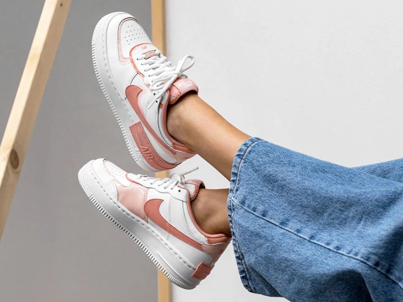 wmns air force 1 shadow white pink