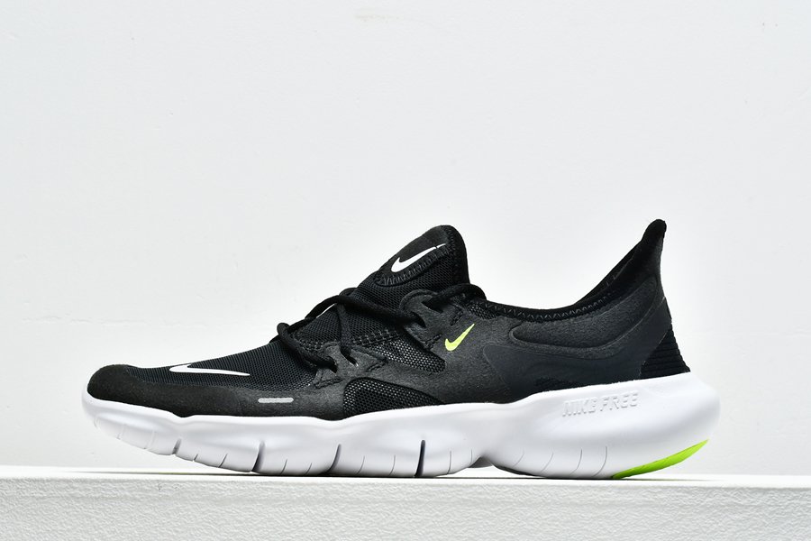 Nike Free Rn 5.0 Black White-Anthracite-Volt Fitness Running Shoes