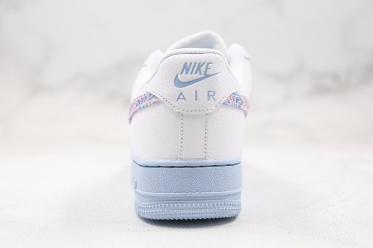 Nike Air Force 1 ’07 White/Hydrogen Blue With Stylish Swooshes ...
