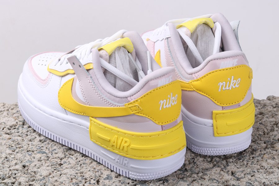 Air Force 1 Shadow White Yellow Heel