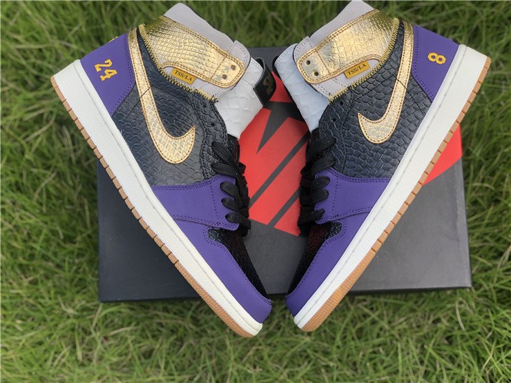 Custom '1/1 Black Mamba Air Jordan 1' by the Shoe Surgeon: 'The  Kobe-inspired pair was handmade in a purple and gold colorway, with added…