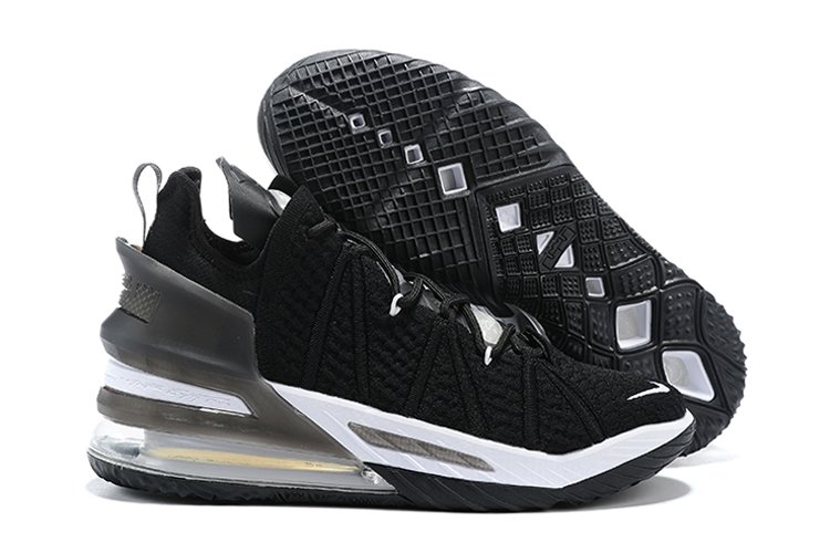 Newest Signature LeBron 18 Black White Basketball Sneakers