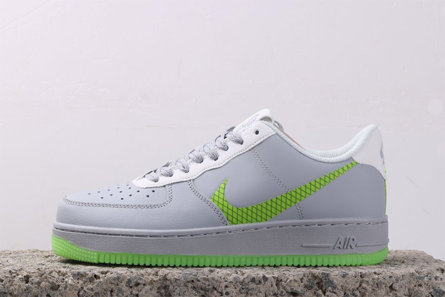 Nike Air Force 1 Low Grey Green Oversized Swoosh For Sale