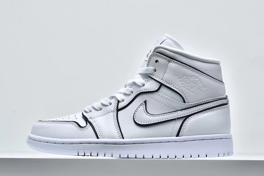 WMNS Air Jordan 1 Mid Iridescent Outline Reflective White For Sale